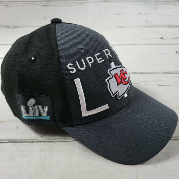 New Era 9Forty KC Kansas City Chiefs Superbowl LIV Adjustable Baseball Cap EUC - Picture 1 of 6